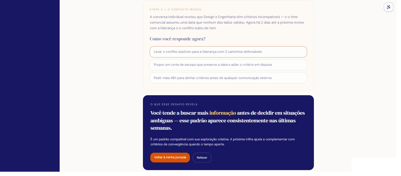 Devolutiva individual no espaço pessoal da colaboradora